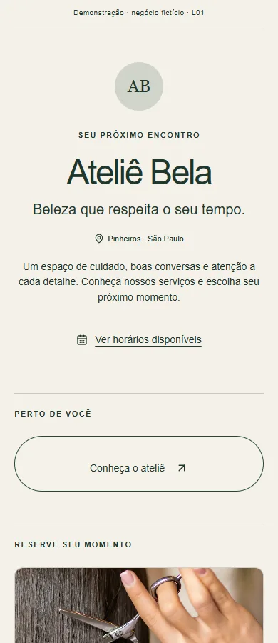 Prévia real do modelo Essencial