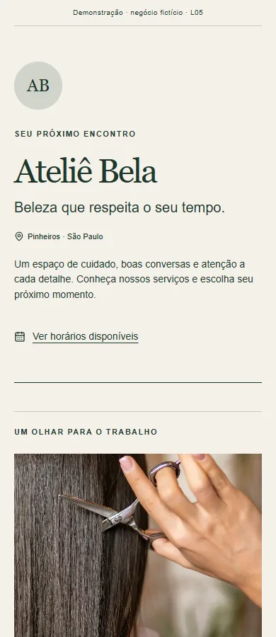 Prévia real do modelo Galeria